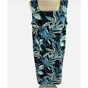 Studio 1940 Womens Size 16 Dress Boat Neck Sleeveless Blue Floral Polyester